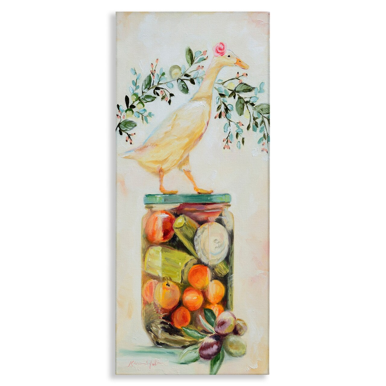 Stupell Industries Charming Goose on Vegetable Jar Canvas Wall Art